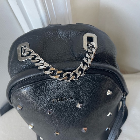 Furla Black Backpack with Studs EUC - Picture 14 of 16